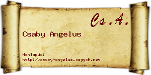 Csaby Angelus névjegykártya